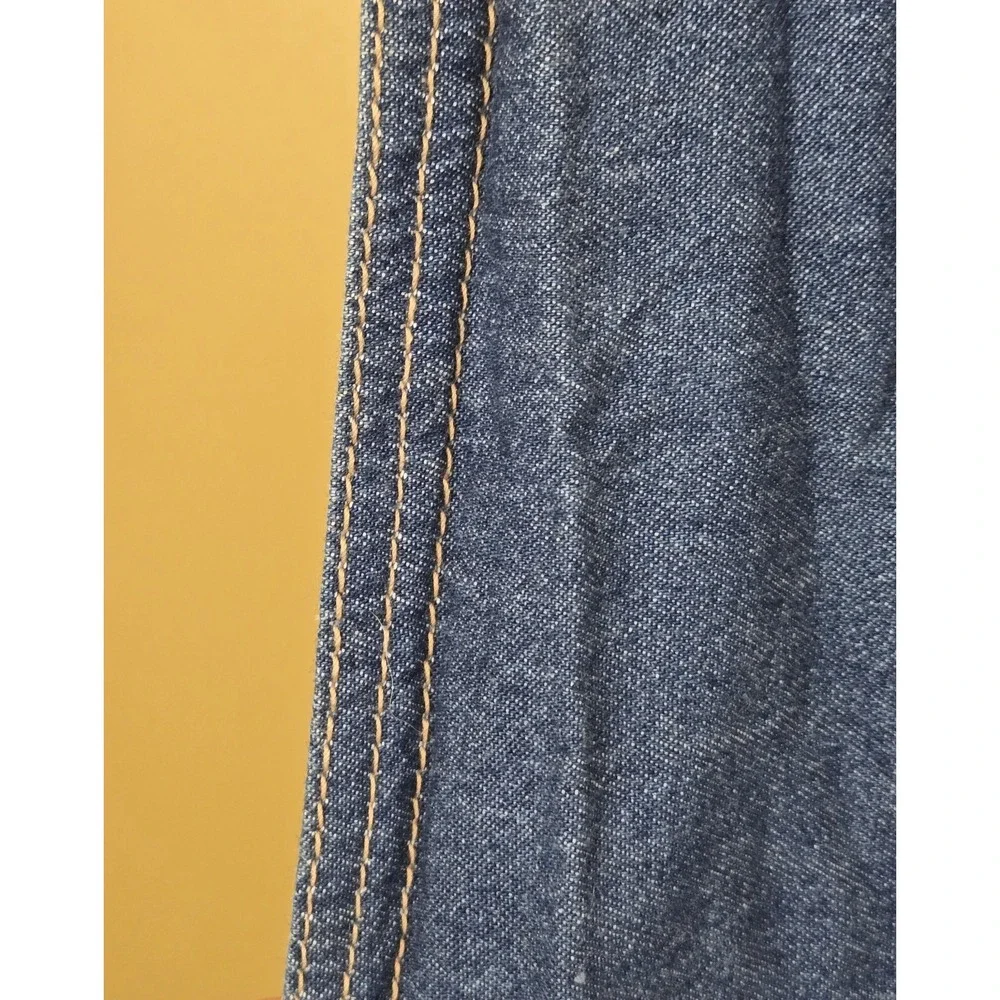 Vintage Dockers Home Denim King Size Pillow Shams Blue Jean Bedding Pair Set/2